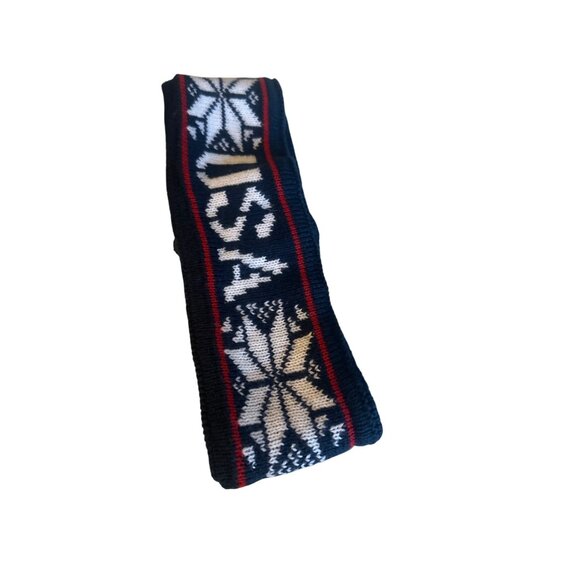 Team USA Olympic Knit Snowflake Patterned Navy Headband - Picture 1 of 4